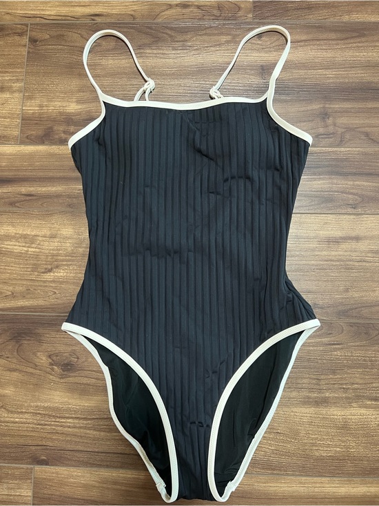 aerie Other - Aerie Black Wide Rib Scoop One Piece Swimsuit